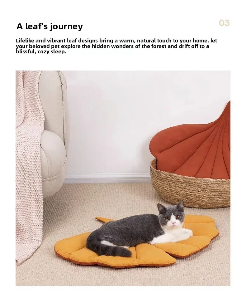 1/2Pcs Leaf Shaped Cat Bed And Pet Mat Soft Washable Reversible Non-Slip Cushion For Cats And Dogs Indoor Travel Camping Pet Bed 1/2Pcs Leaf Shaped Cat Bed And Pet Mat Soft Washable Reversible Non-Slip Cushion For Cats And Dogs Indoor Travel Camping Pet Bed - Image 13