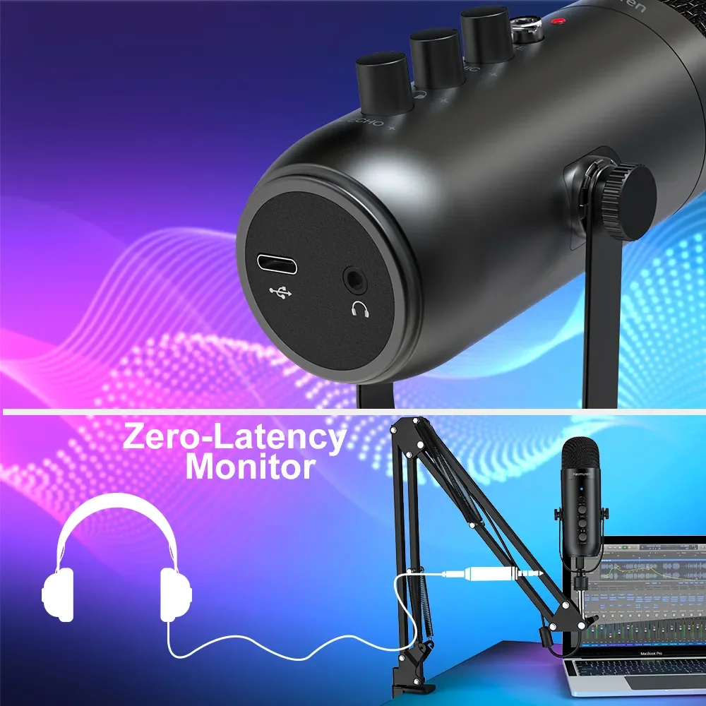 Haomuren Podcast Mikrofon Usb Mit Auslegerarm Für Pc, Youtube &Amp; Streaming Haomuren Podcast Mikrofon Usb Mit Auslegerarm Für Pc, Youtube &Amp; Streaming - Image 2