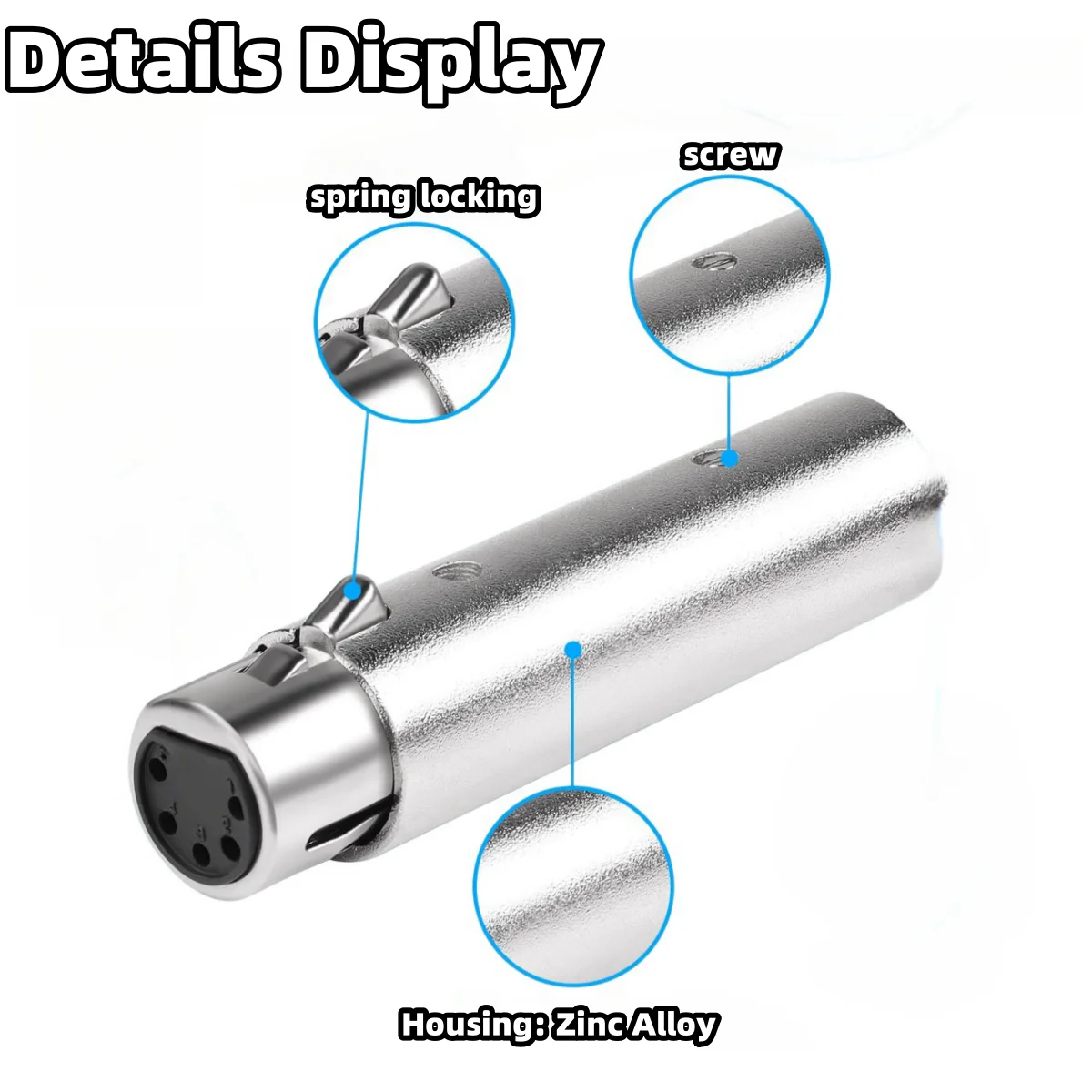 3-Poliger Xlr Auf 5-Poliger Dmx-Adapter – Metallgehäuse Für Bühnenlicht- Und Audioanschlüsse 3-Poliger Xlr Auf 5-Poliger Dmx-Adapter – Metallgehäuse Für Bühnenlicht- Und Audioanschlüsse - Image 4