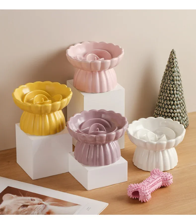 Cat Food Bowl Ceramic Elevated Cats Small Dogs Slow Feed Bowls Anti-Choking Pet Eating Feeders Anti-Gulping Puppy Supplies Cat Food Bowl Ceramic Elevated Cats Small Dogs Slow Feed Bowls Anti-Choking Pet Eating Feeders Anti-Gulping Puppy Supplies - Image 16