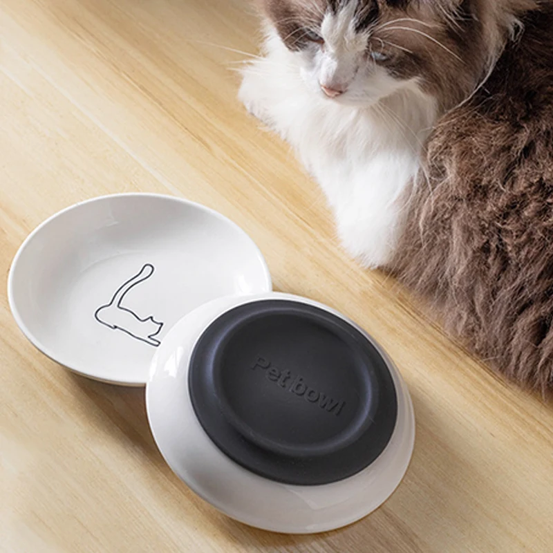 【F】Ceramic Cat Plates With Silicone Anti Slip Pad Pet Cat Snack Bowl Cute Kitten Food Bowl Pet Kitten Water Bowl Pet Supplies 【F】Ceramic Cat Plates With Silicone Anti Slip Pad Pet Cat Snack Bowl Cute Kitten Food Bowl Pet Kitten Water Bowl Pet Supplies - Image 16
