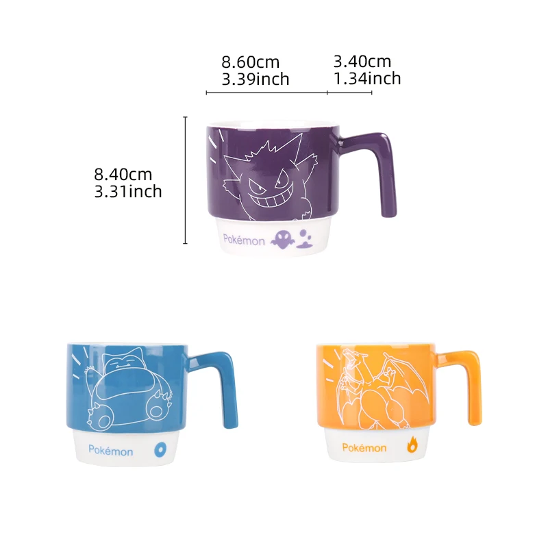 Shunxiang Pokémon Lizenzierte Cartoon-Keramikbecher, Stapelbar, Für Kaffee, Milch, Teetassen, Niedliches Muster, Kinder-Milchbecher, Geschenk Shunxiang Pokémon Lizenzierte Cartoon-Keramikbecher, Stapelbar, Für Kaffee, Milch, Teetassen, Niedliches Muster, Kinder-Milchbecher, Geschenk - Image 2