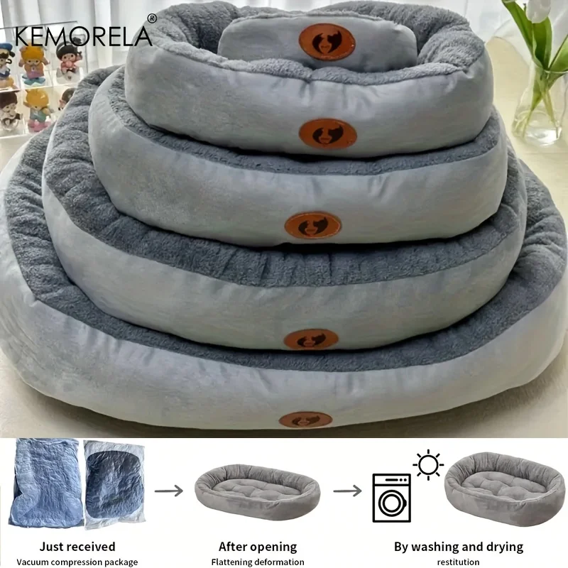 Cozy Oval Snuggle Pet Bed, Plush &Amp; Thickened Cat Bed Warm And Secure Bed For Cats And Small Medium Dogs, All Seasons Cozy Oval Snuggle Pet Bed, Plush &Amp; Thickened Cat Bed Warm And Secure Bed For Cats And Small Medium Dogs, All Seasons - Image 4