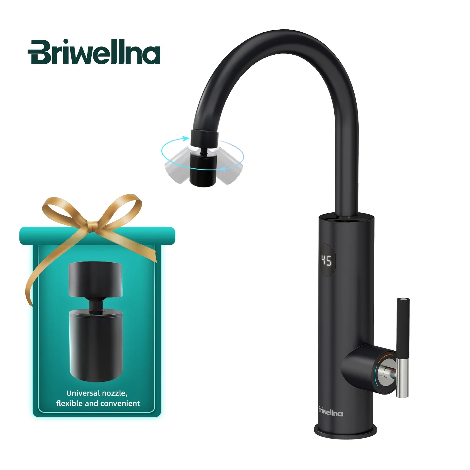 Briwellna Elektrischer Warmwasserbereiter, Warmwasserhahn, 2-In-1-Waschtischarmatur, Durchlauferhitzer, 220 V, Durchlauferhitzer, Wasserhahn Für Zuhause Briwellna Elektrischer Warmwasserbereiter, Warmwasserhahn, 2-In-1-Waschtischarmatur, Durchlauferhitzer, 220 V, Durchlauferhitzer, Wasserhahn Für Zuhause - Image 4
