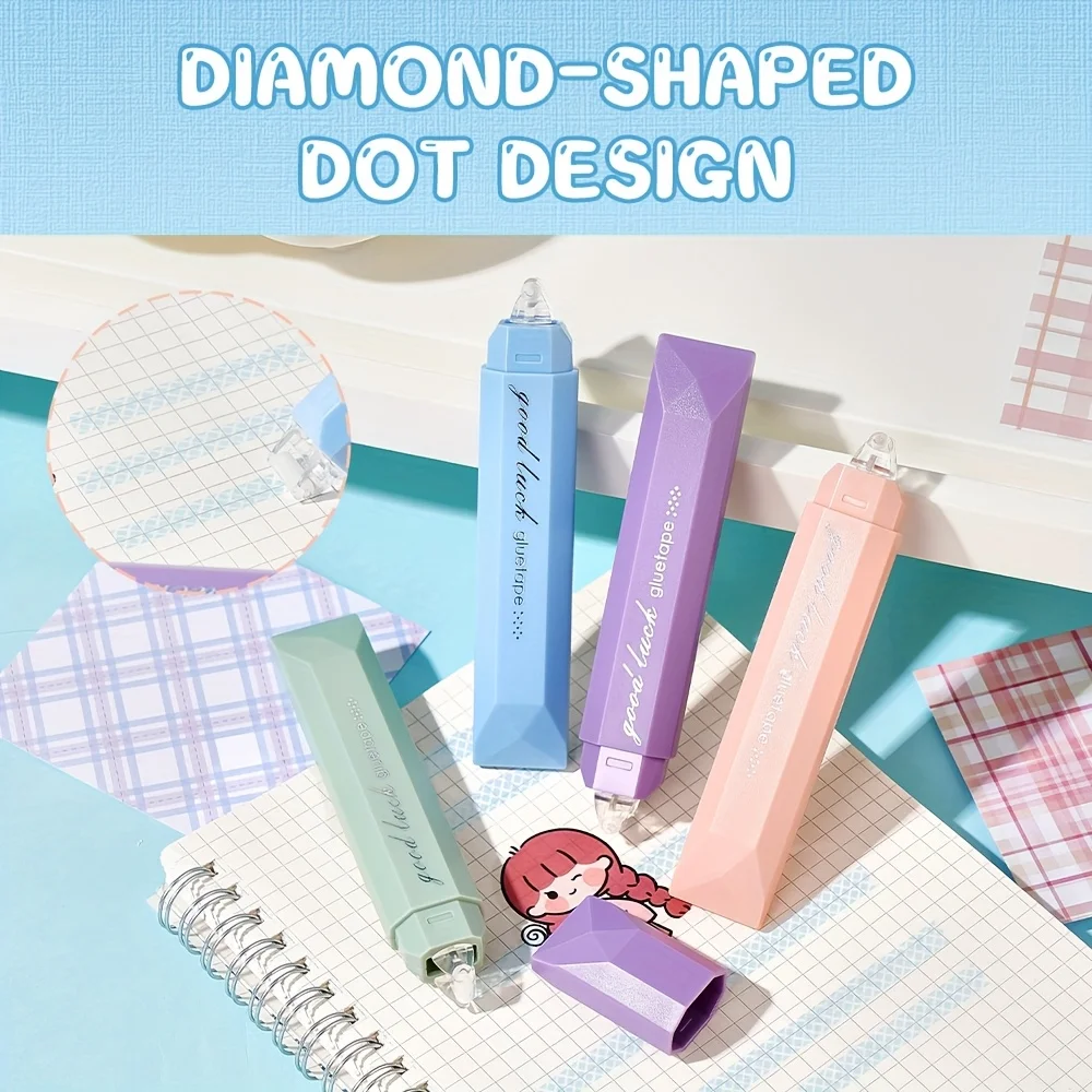 4Er-Pack Doppelseitiger Klebebandroller, 6 Mm X 196 Zoll Klebeband-Kleberoller Für Scrapbook-Bastelbedarf, Büro, Schule 4Er-Pack Doppelseitiger Klebebandroller, 6 Mm X 196 Zoll Klebeband-Kleberoller Für Scrapbook-Bastelbedarf, Büro, Schule - Image 6