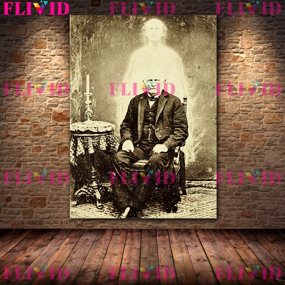 Viktorianisches Geisterfoto Poster – Antike Spiritualismus-Wandkunst Auf Leinwand Für Stilvolle Heimdekoration Viktorianisches Geisterfoto Poster – Antike Spiritualismus-Wandkunst Auf Leinwand Für Stilvolle Heimdekoration - Image 2