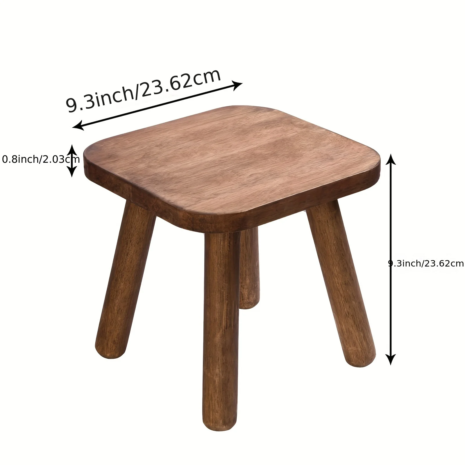 Small Wooden Stool, Well-Balanced, With A Natural Dark Walnut Finish, Simple Design, Suitable For Home, Office Or Plant Display. Small Wooden Stool, Well-Balanced, With A Natural Dark Walnut Finish, Simple Design, Suitable For Home, Office Or Plant Display. - Image 6