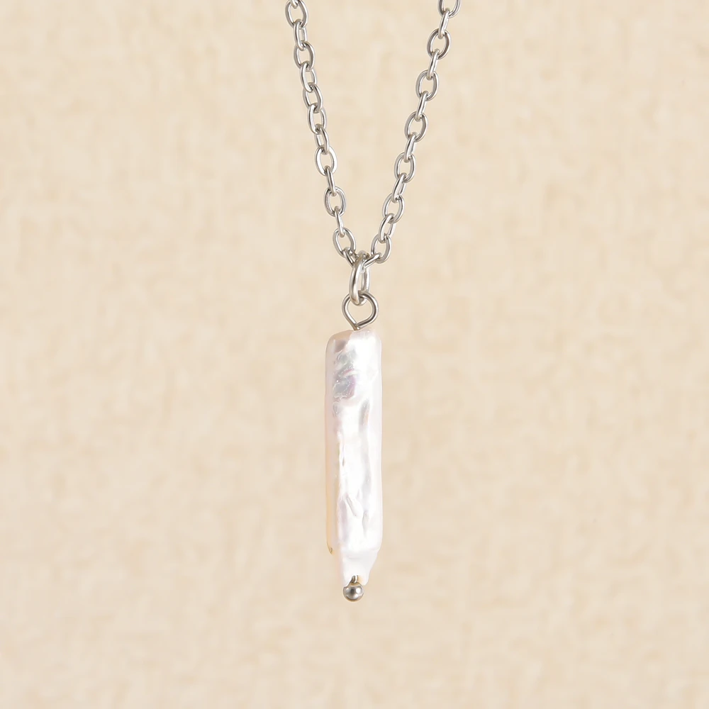 Echte Unregelmäßige Natürliche Süßwasserperlen Anhänger Halsketten Edelstahl O Gliederkette 45/50/60 Cm Modeschmuck Halskette Echte Unregelmäßige Natürliche Süßwasserperlen Anhänger Halsketten Edelstahl O Gliederkette 45/50/60 Cm Modeschmuck Halskette - Image 10