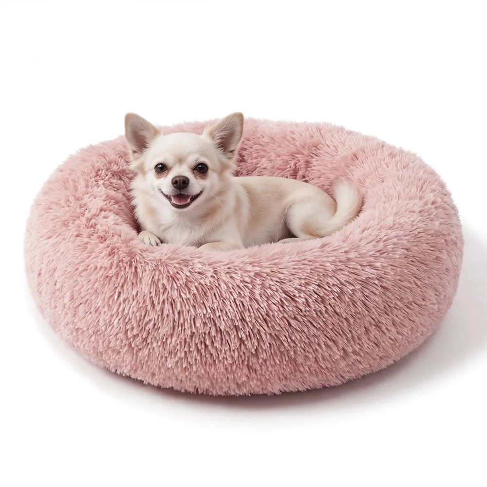 Soft Pet Cat Bed Pad Plush Warm Faux Fur Dog Calm Bed Donut Round Bed Comfortable Sleeping Washable For Small Medium Dog And Cat Soft Pet Cat Bed Pad Plush Warm Faux Fur Dog Calm Bed Donut Round Bed Comfortable Sleeping Washable For Small Medium Dog And Cat