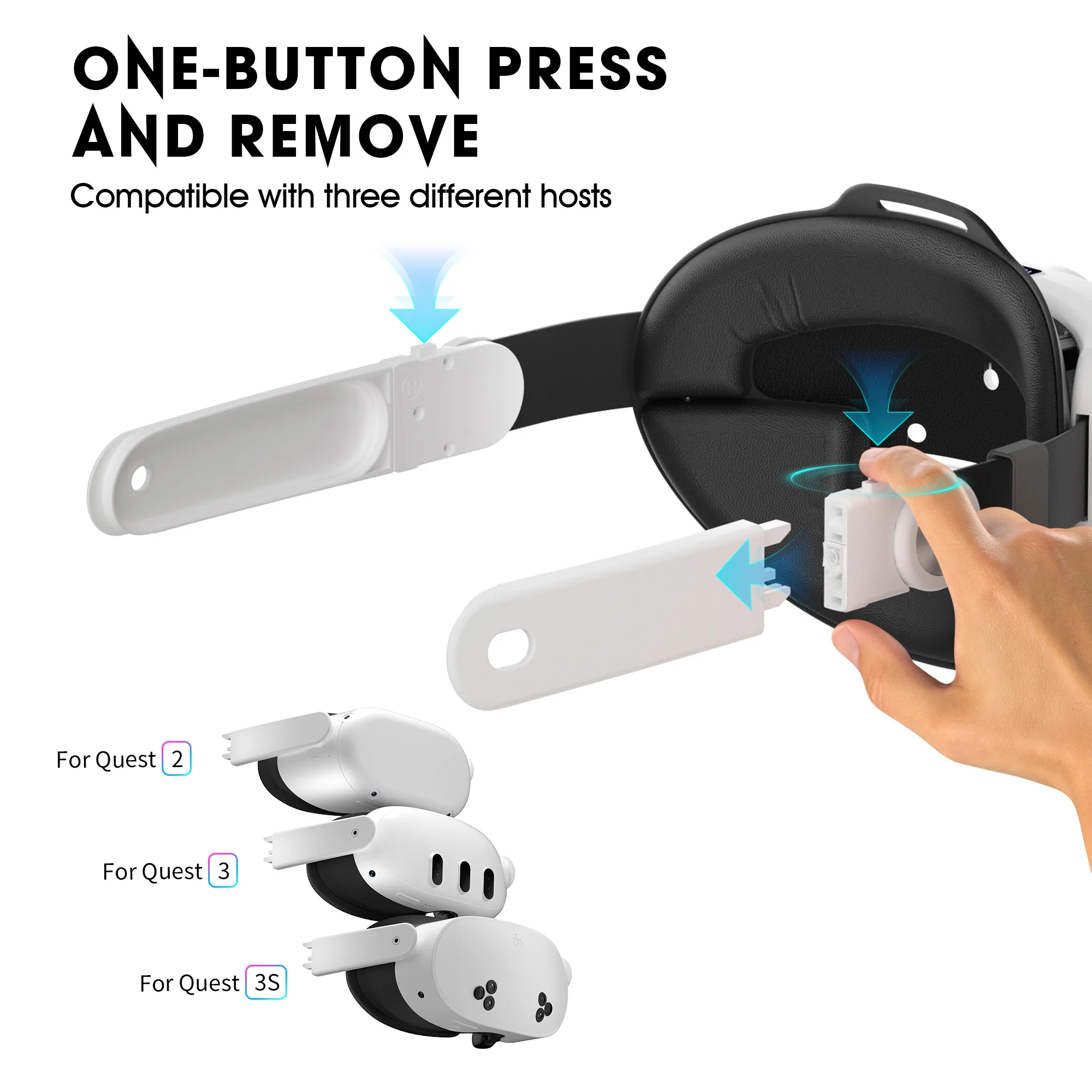 Vr Headset Akku-Riemen 10000Mah Für Meta Quest 3/3S/2 – Komfortables Kopfband Mit Ein-Klick-Entriegelung Vr Headset Akku-Riemen 10000Mah Für Meta Quest 3/3S/2 – Komfortables Kopfband Mit Ein-Klick-Entriegelung - Image 4