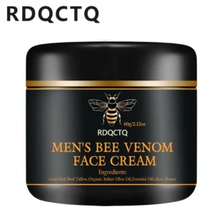 RDQCTQ Herren-Gesichtscreme mit Bienengift, Faltenentferner, straffendes Lifting, Anti-Aging, verblasst feine Linien, feuchtigkeitsspendende Hautpflege
