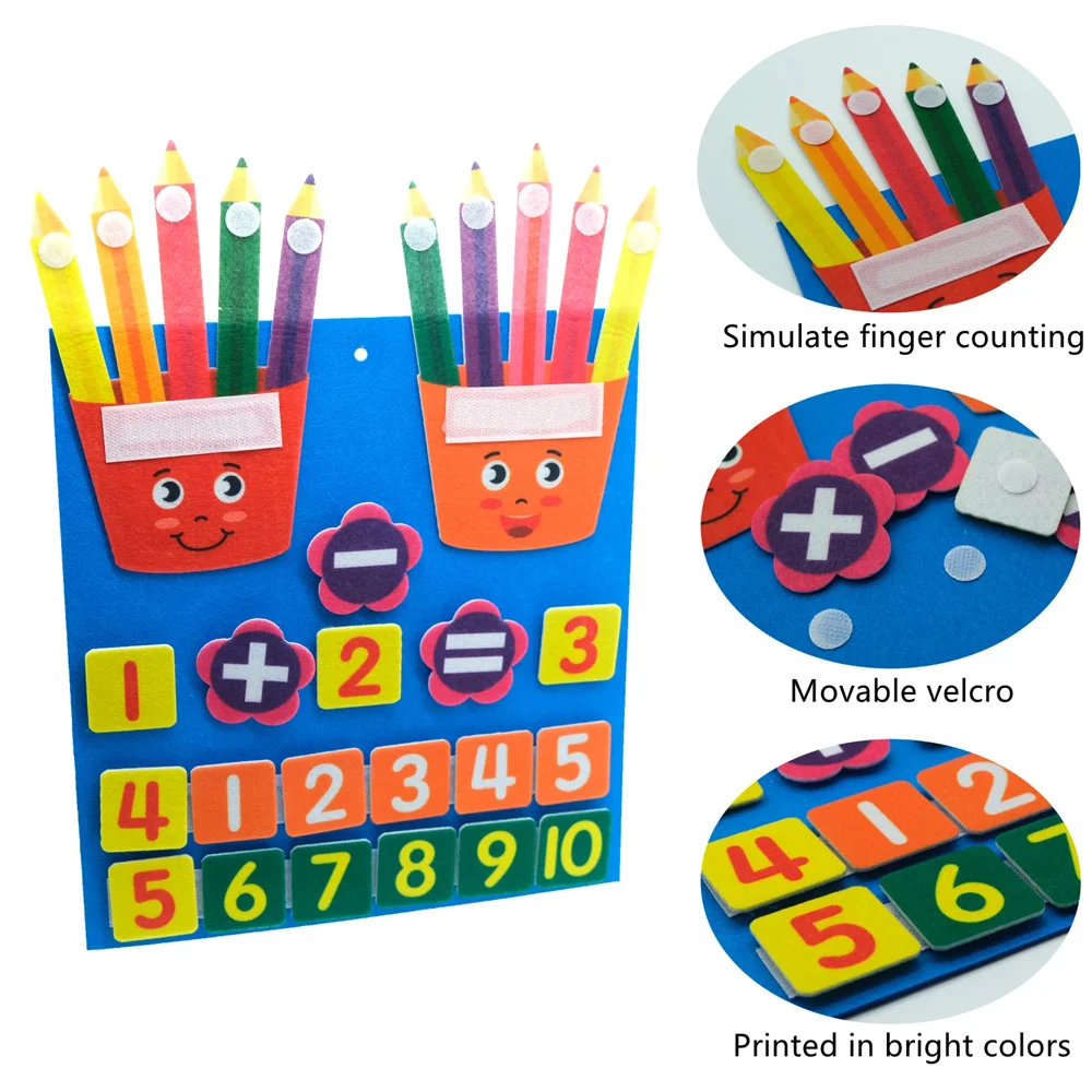 Felt Learning Board Children Toys Educational Diy Toy Addition Subtraction Finger Arithmetic Teaching Enlightenment Board Felt Learning Board Children Toys Educational Diy Toy Addition Subtraction Finger Arithmetic Teaching Enlightenment Board - Image 5