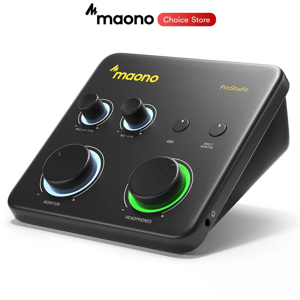 Maono Ps22 Lite Usb-Audio-Interface – Tragbare Soundkarte Mit Xlr-Eingang Für Pc, Musik, Gitarre, Daw &Amp; Streaming Usb Audio Interface