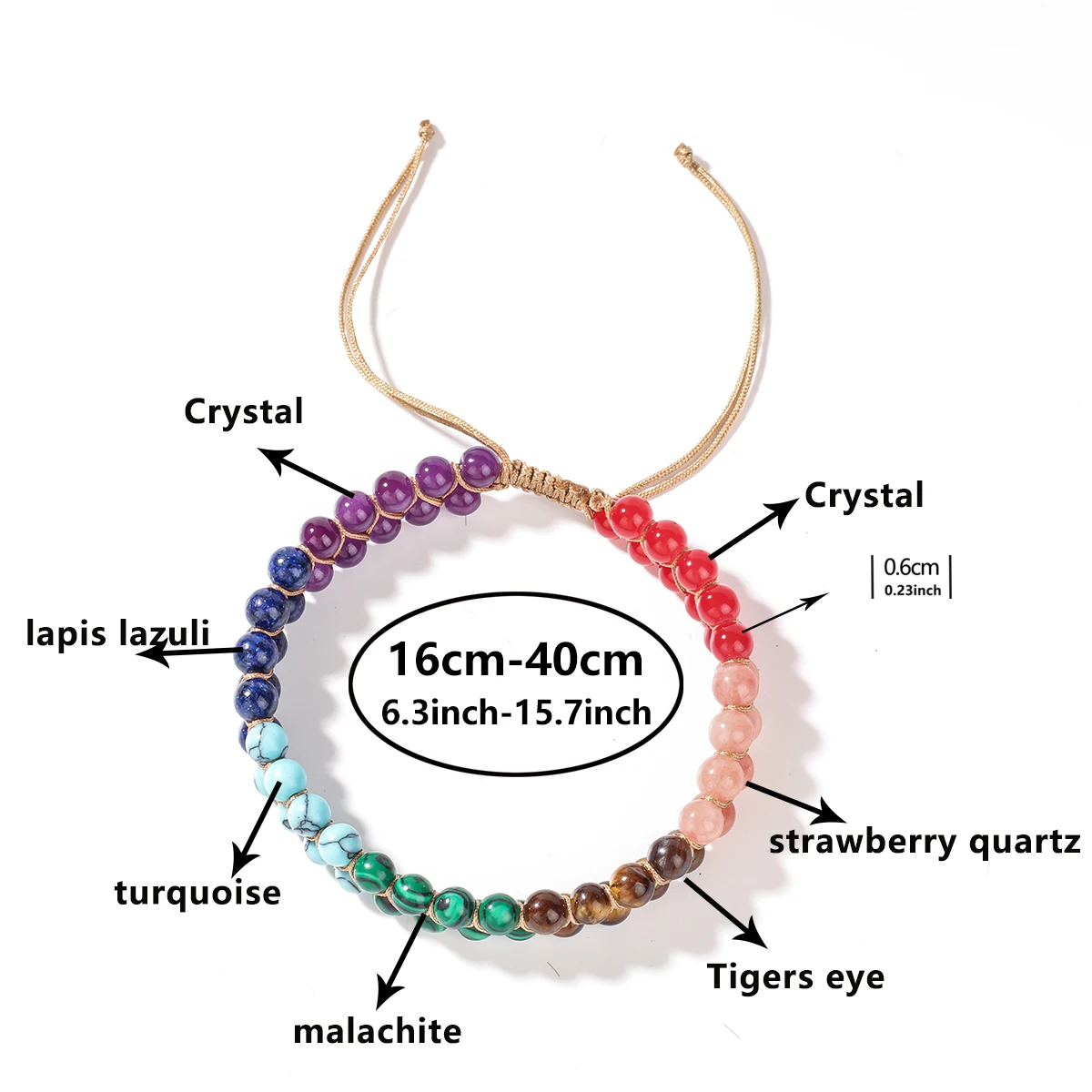 Fußkettchen Für Damen, Doppellagig Geflochten, Strand-Accessoires, 7 Chakras, Boho-Türkis-Schmuck, Schwarz, Grün, Rot, Sommer-Accessoires Fußkettchen Für Damen, Doppellagig Geflochten, Strand-Accessoires, 7 Chakras, Boho-Türkis-Schmuck, Schwarz, Grün, Rot, Sommer-Accessoires - Image 4