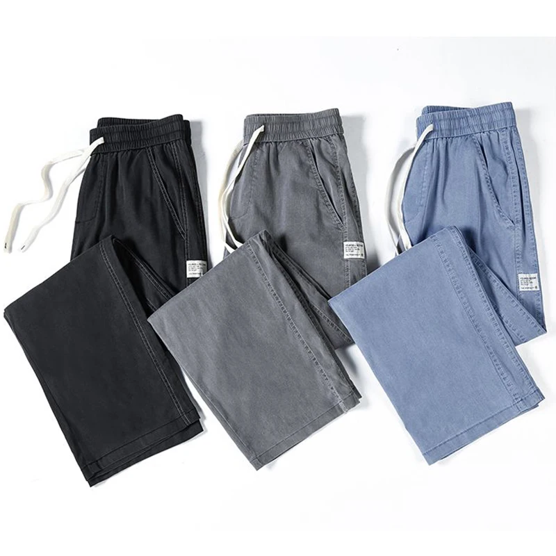 Herren-Jeans Aus Weichem Lyocell-Stoff Für Den Sommer, Dünne, Lockere, Gerade Denim-Hose, Elastische Taille Mit Kordelzug, Freizeithose In Übergröße M-5Xl Herren-Jeans Aus Weichem Lyocell-Stoff Für Den Sommer, Dünne, Lockere, Gerade Denim-Hose, Elastische Taille Mit Kordelzug, Freizeithose In Übergröße M-5Xl - Image 4