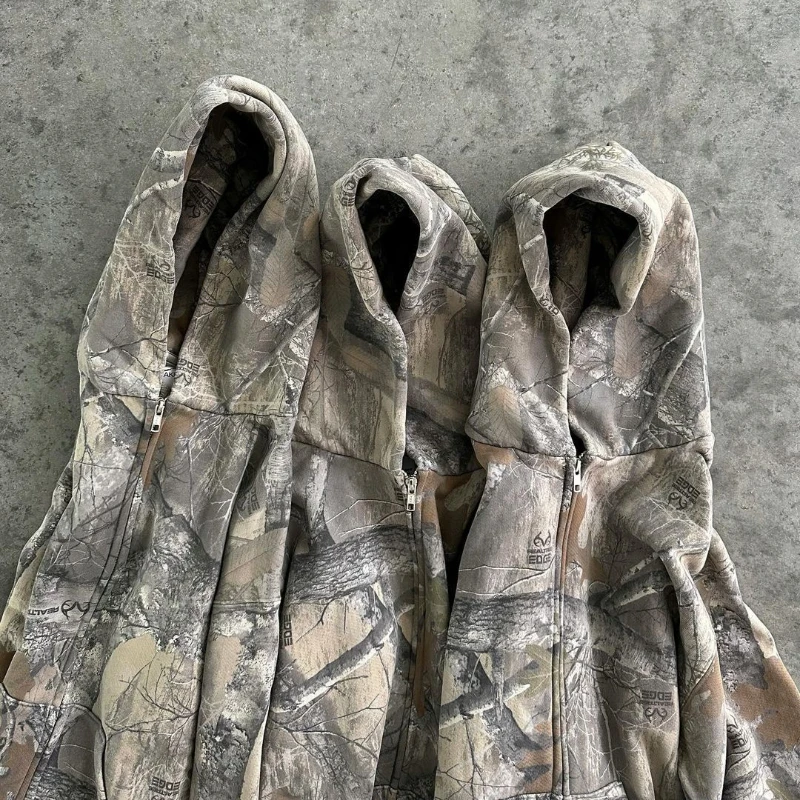 Y2K Retro Zip Up Hoodie Men Camouflage Pattern Zipper Sweatshirt High Street Hip Hop Streetwear Oversized Unisex Camo Hoodie Y2K Retro Zip Up Hoodie Men Camouflage Pattern Zipper Sweatshirt High Street Hip Hop Streetwear Oversized Unisex Camo Hoodie - Image 2