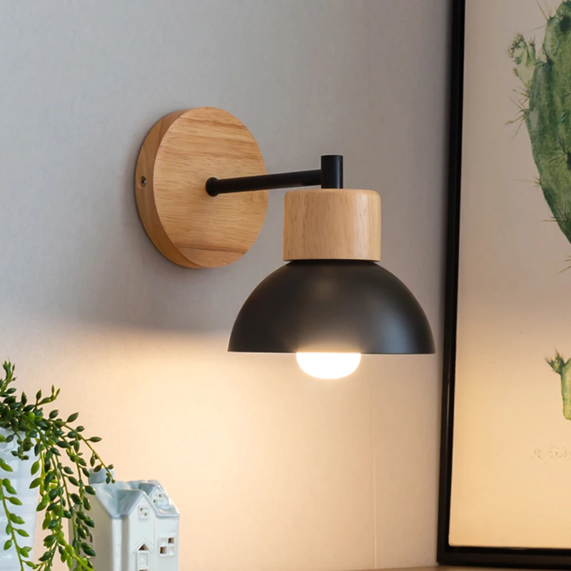Nordic Led Wand Lampe Holz Kreative Leuchte Zimmer Balkon Treppe Sconce Schlafzimmer Nacht Dekor Licht Mit Birne Nordic Led Wand Lampe Holz Kreative Leuchte Zimmer Balkon Treppe Sconce Schlafzimmer Nacht Dekor Licht Mit Birne - Image 2