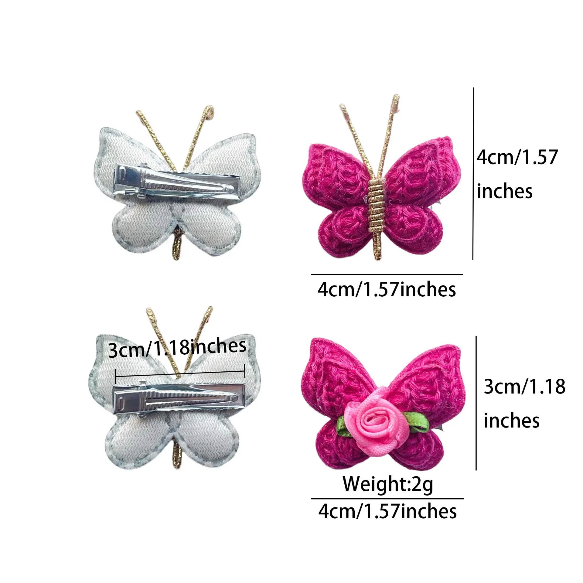 4 Stücke Süße Und Niedliche Kinder Haar Clip Wolle Stricken Kopfbedeckungen Handgemachte Häkeln Schmetterling Legierung Kinder Haarnadeln Großhandel 4 Stücke Süße Und Niedliche Kinder Haar Clip Wolle Stricken Kopfbedeckungen Handgemachte Häkeln Schmetterling Legierung Kinder Haarnadeln Großhandel - Image 6