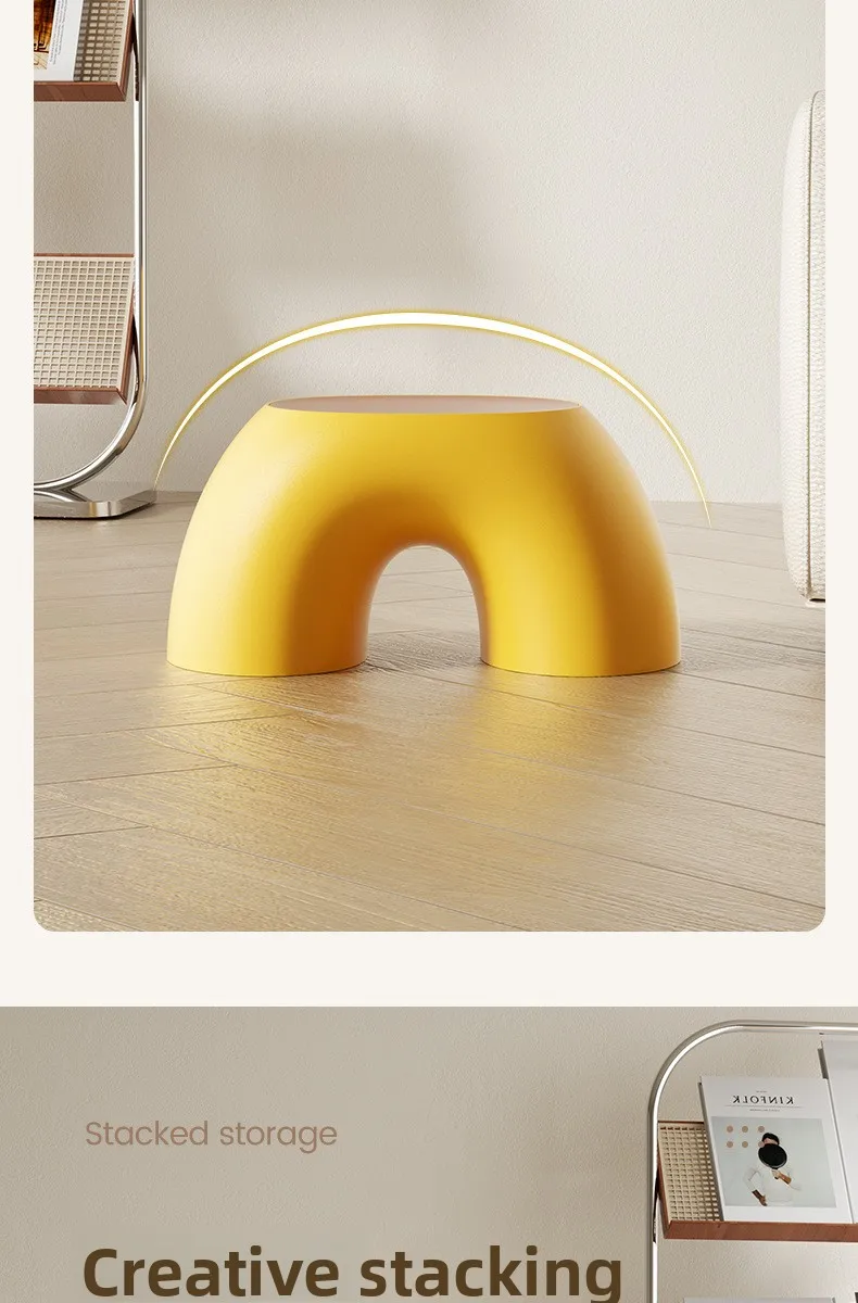 Nordic Rainbow Arch Stool For Kids &Amp; Adults, Cream White Minimalist Plastic Low Stool, Anti-Slip Step Stool For Bathroom, Shoe C Nordic Rainbow Arch Stool For Kids &Amp; Adults, Cream White Minimalist Plastic Low Stool, Anti-Slip Step Stool For Bathroom, Shoe C - Image 16