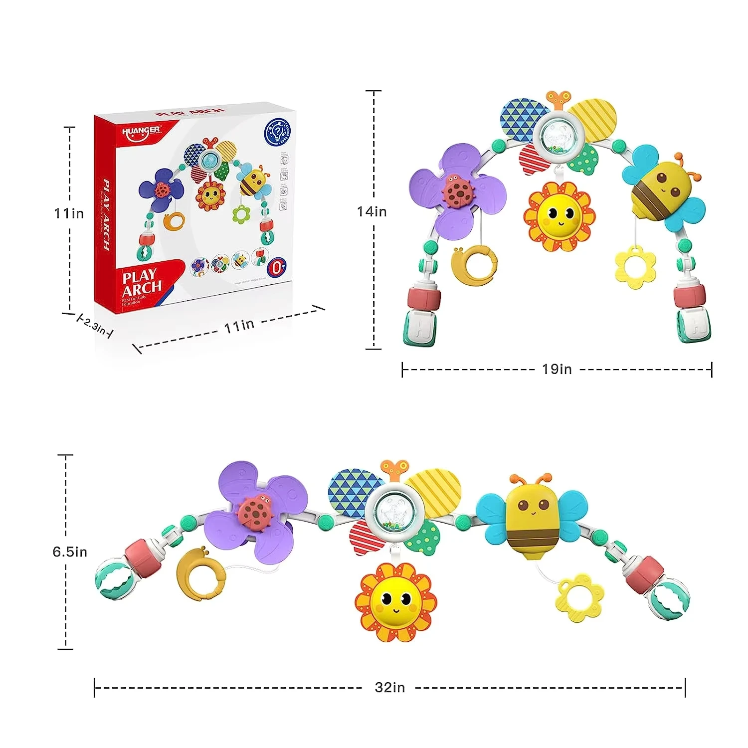 Krippe Hängende Glocke Kinderwagen Bogen Clip Faltbare Sonnenblume Baby Interaktive Regenbogen Spielzeug Infant Greifen Übung Für Sohn Tochter Geschenk Krippe Hängende Glocke Kinderwagen Bogen Clip Faltbare Sonnenblume Baby Interaktive Regenbogen Spielzeug Infant Greifen Übung Für Sohn Tochter Geschenk - Image 7