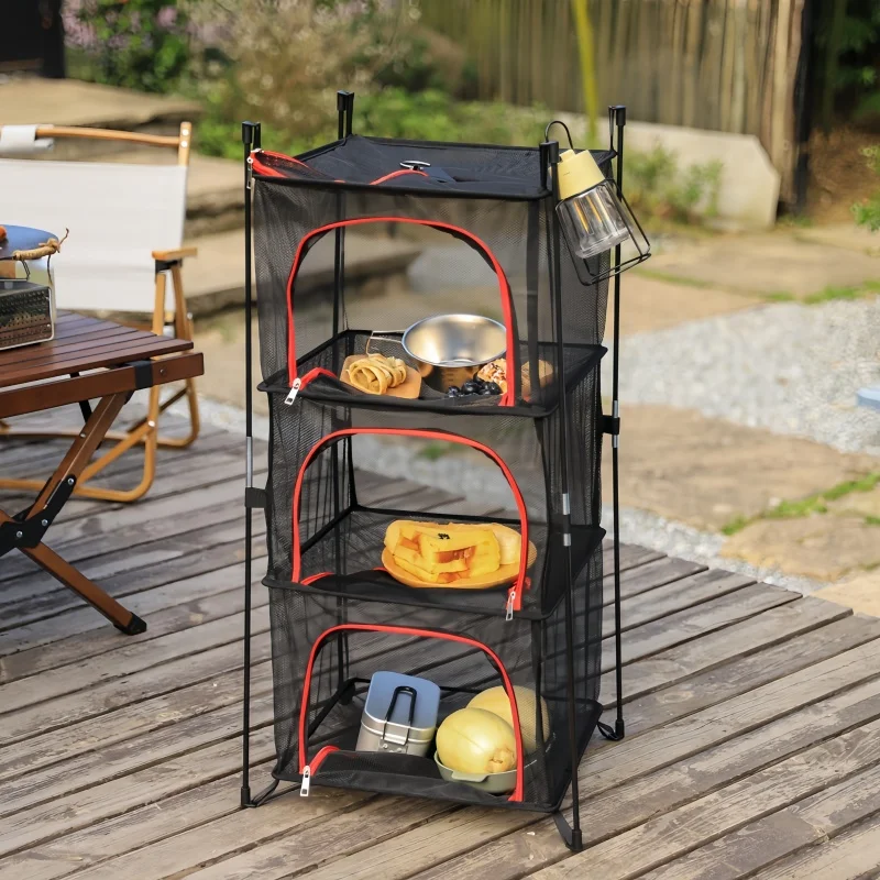 Outdoor Camping Tableware Storage Ventilated Net Bowl Basin Drying Net Foldable 4 Layers Storage Multifunctional Hanging Mesh Outdoor Camping Tableware Storage Ventilated Net Bowl Basin Drying Net Foldable 4 Layers Storage Multifunctional Hanging Mesh