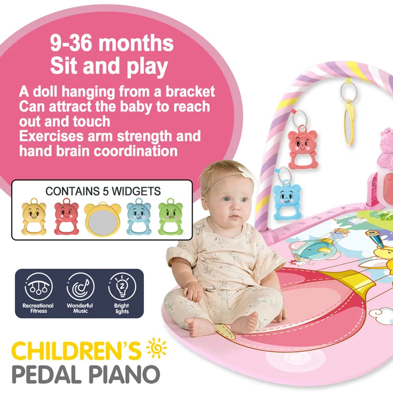 Baby Fitness Stand Music Play Gym Activity Toys Newborn Piano Crawling Blanket Pedal Game Pad Early Education 0-36 Months Gifts Baby Fitness Stand Music Play Gym Activity Toys Newborn Piano Crawling Blanket Pedal Game Pad Early Education 0-36 Months Gifts - Image 5