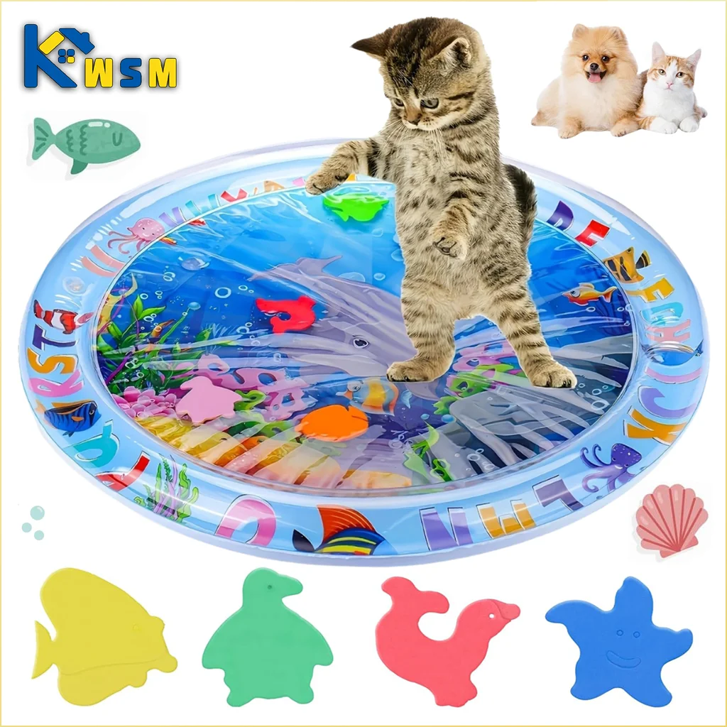 Wassersensorische Spielmatte Für Haustiere Für Katzen Und Hunde, Verdicktes Kühlpad, Interaktives Selbstspielspielzeug Für Haustiere, Sommer-Indoor-Aktivität Wassersensorische Spielmatte Für Haustiere Für Katzen Und Hunde, Verdicktes Kühlpad, Interaktives Selbstspielspielzeug Für Haustiere, Sommer-Indoor-Aktivität