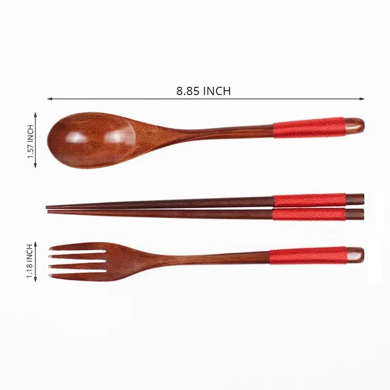 1Pc Wooden Chopsticks Fork Spoon Three-Piece Set Twine Japanese-Style Tableware Kitchen Home Chopsticks Fork Spoon Cutlery Set 1Pc Wooden Chopsticks Fork Spoon Three-Piece Set Twine Japanese-Style Tableware Kitchen Home Chopsticks Fork Spoon Cutlery Set - Image 10