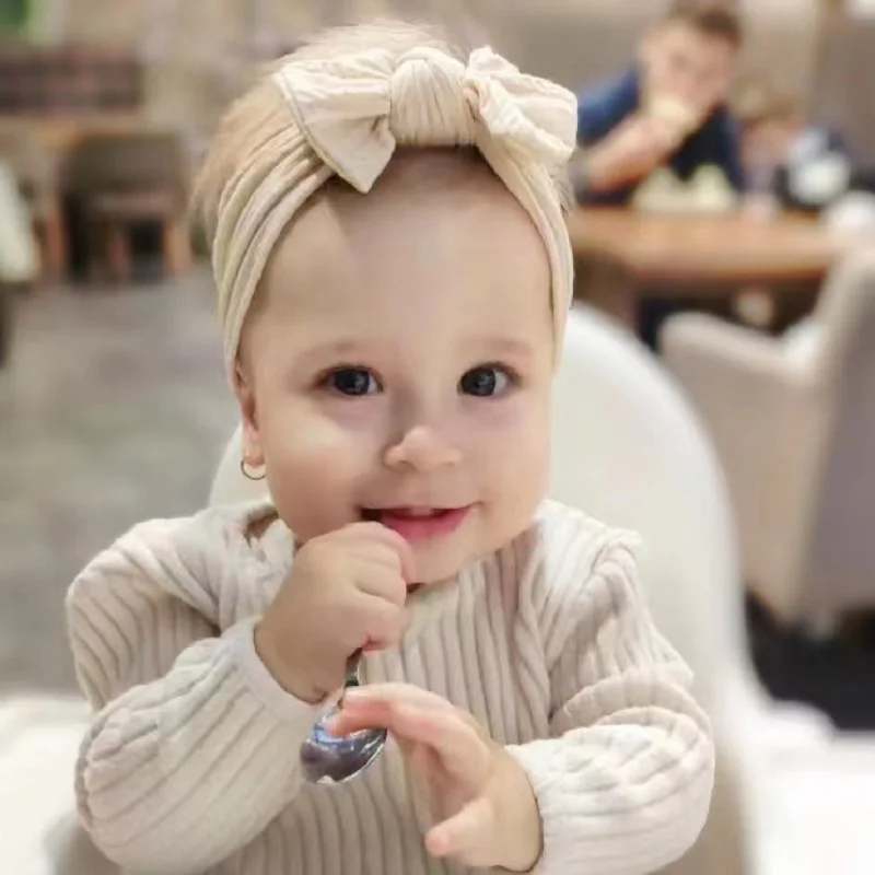 1/3 Stück Einfarbiges Baby-Stirnband Mit Schleife Kinder-Haarband Elastisches Nylon Neugeborenen-Weicher Turban Kopfwickel Kinder-Haaraccessoires 1/3 Stück Einfarbiges Baby-Stirnband Mit Schleife Kinder-Haarband Elastisches Nylon Neugeborenen-Weicher Turban Kopfwickel Kinder-Haaraccessoires - Image 2