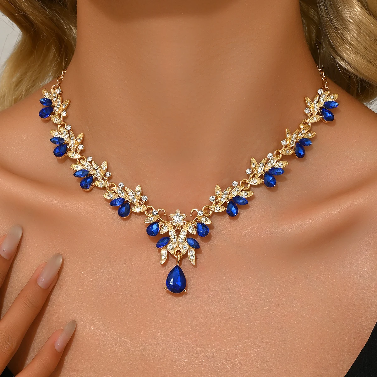 1 Stück Damenmode Geometrischer Wassertropfen Anhänger Halskette Schmuck Geeignet Für Datum, Party, Festival Geschenk-2168 1 Stück Damenmode Geometrischer Wassertropfen Anhänger Halskette Schmuck Geeignet Für Datum, Party, Festival Geschenk-2168 - Image 2