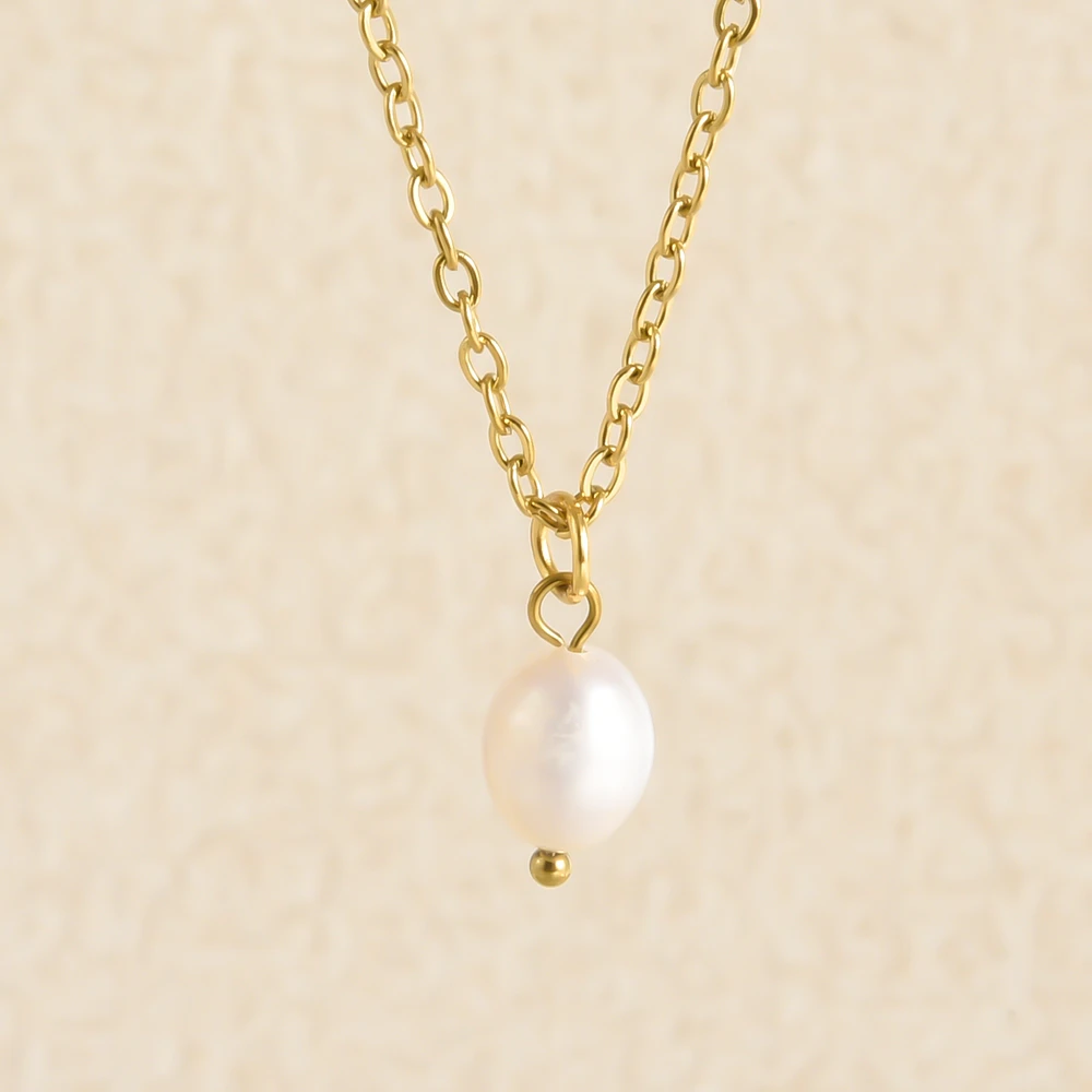 Echte Unregelmäßige Natürliche Süßwasserperlen Anhänger Halsketten Edelstahl O Gliederkette 45/50/60 Cm Modeschmuck Halskette Echte Unregelmäßige Natürliche Süßwasserperlen Anhänger Halsketten Edelstahl O Gliederkette 45/50/60 Cm Modeschmuck Halskette - Image 9