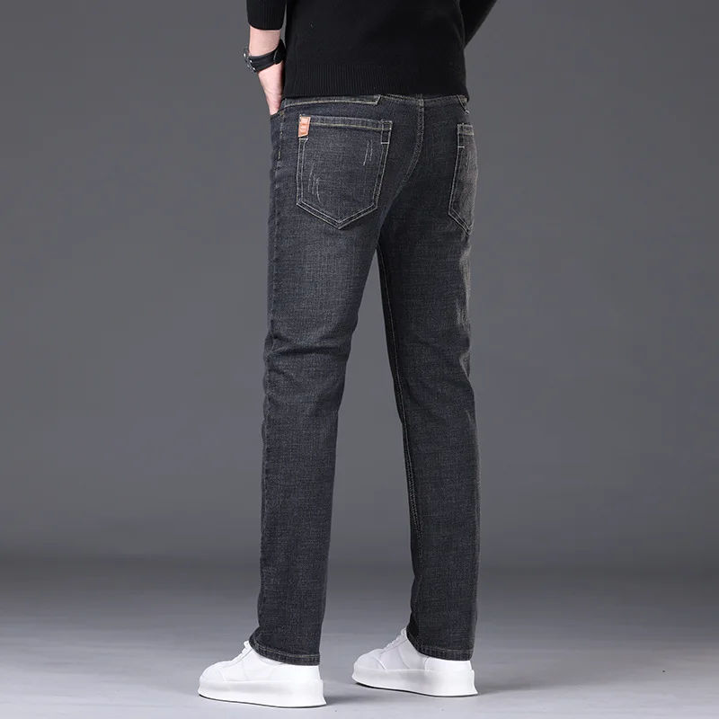 Männer Mode Gerade Jeans Männer 2025, Neue Stretch Slim Fit Hosen Bequeme Weiche Business Denim Hosen Männliche Marke Kleidung Männer Mode Gerade Jeans Männer 2025, Neue Stretch Slim Fit Hosen Bequeme Weiche Business Denim Hosen Männliche Marke Kleidung - Image 11