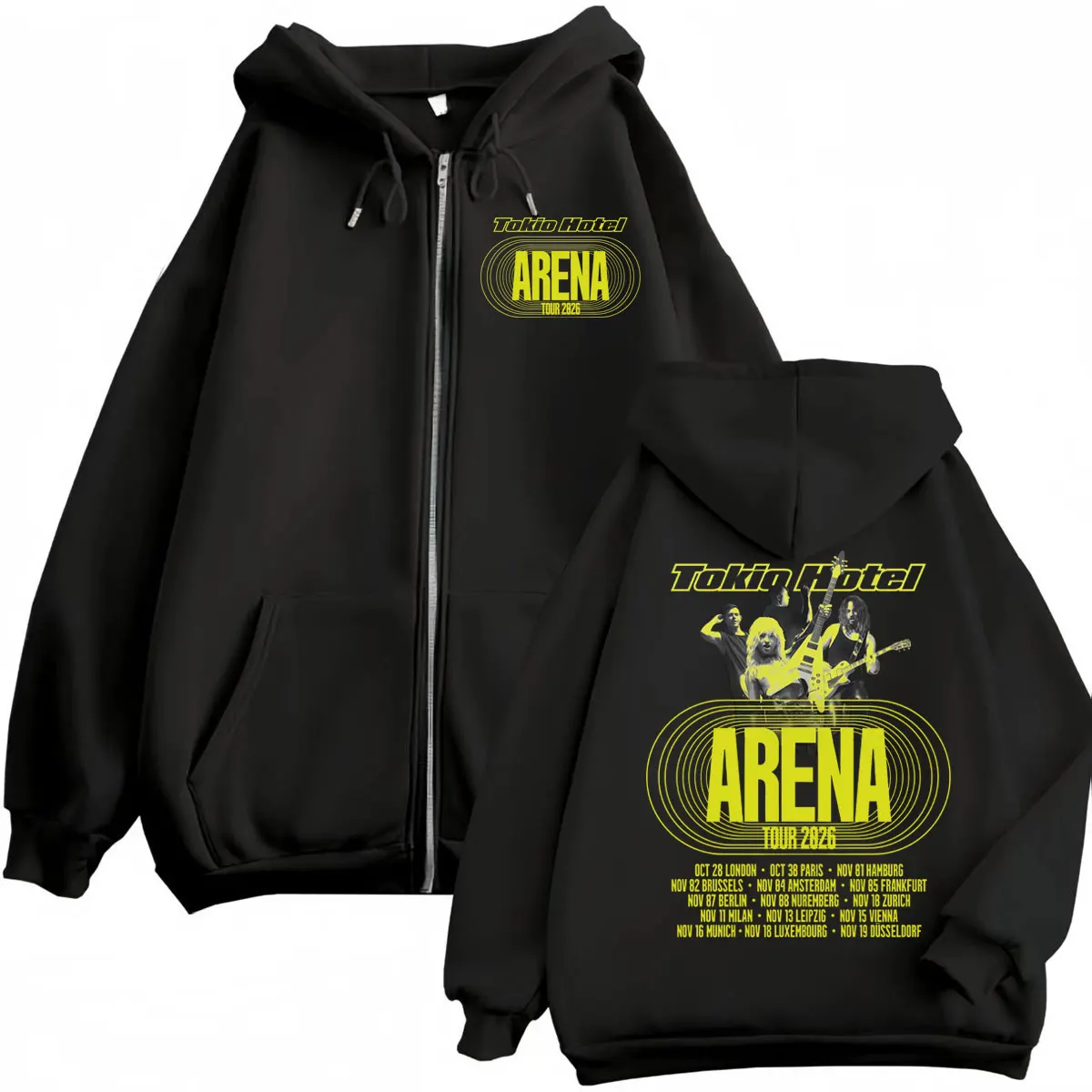 Tokio Hotel Arena Tour 2026 Kapuzenpullover Mit Reißverschluss Für Herren Und Damen, Modische Rock-Pullover Mit Reißverschluss, Hochwertige Fleece-Langarm-Sweatshirts Tokio Hotel Arena Tour 2026 Kapuzenpullover Mit Reißverschluss Für Herren Und Damen, Modische Rock-Pullover Mit Reißverschluss, Hochwertige Fleece-Langarm-Sweatshirts