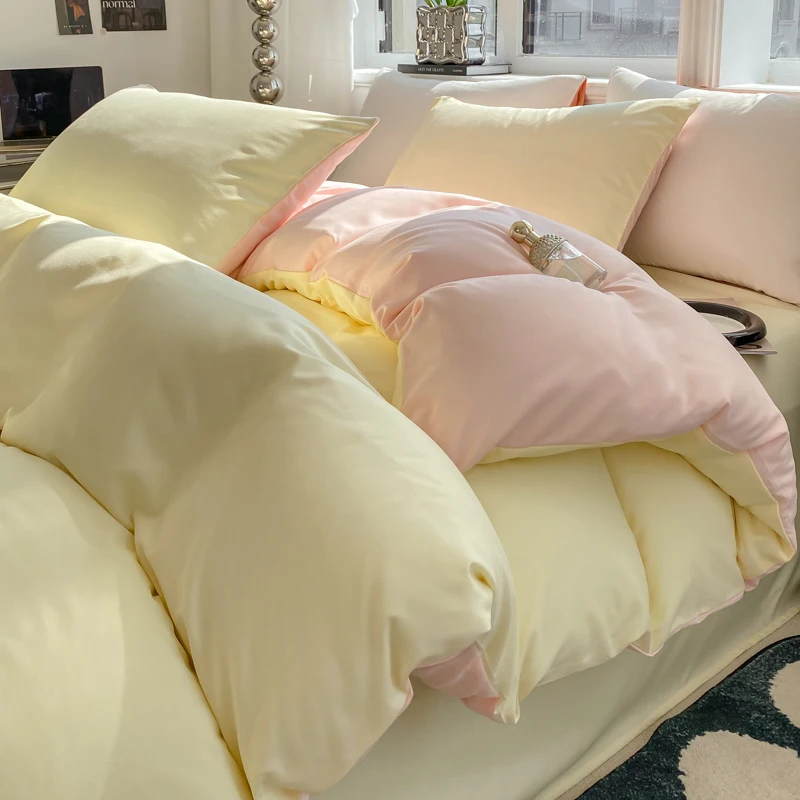 Ins Style Solid Color Duvet Cover Set Washed Cotton Bedclothes Comforter Cover Pillowcase Soft Bedding Sets Quilt Covers 220X240 Ins Style Solid Color Duvet Cover Set Washed Cotton Bedclothes Comforter Cover Pillowcase Soft Bedding Sets Quilt Covers 220X240 - Image 28