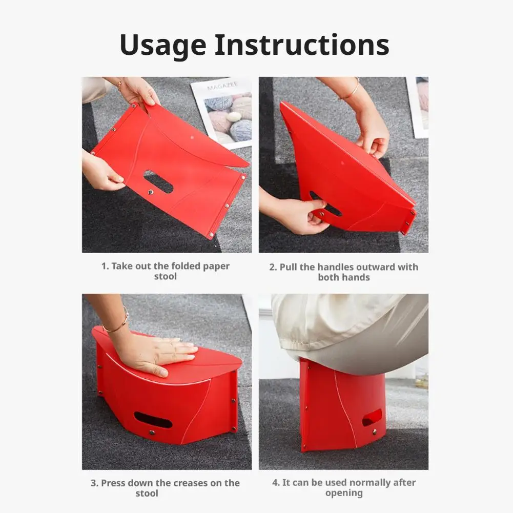 Multifunctional 3-In-1 Folding Stool Portable Pp Plastic Small Bench With Handle Foldable Storage Basket Multifunctional 3-In-1 Folding Stool Portable Pp Plastic Small Bench With Handle Foldable Storage Basket - Image 6