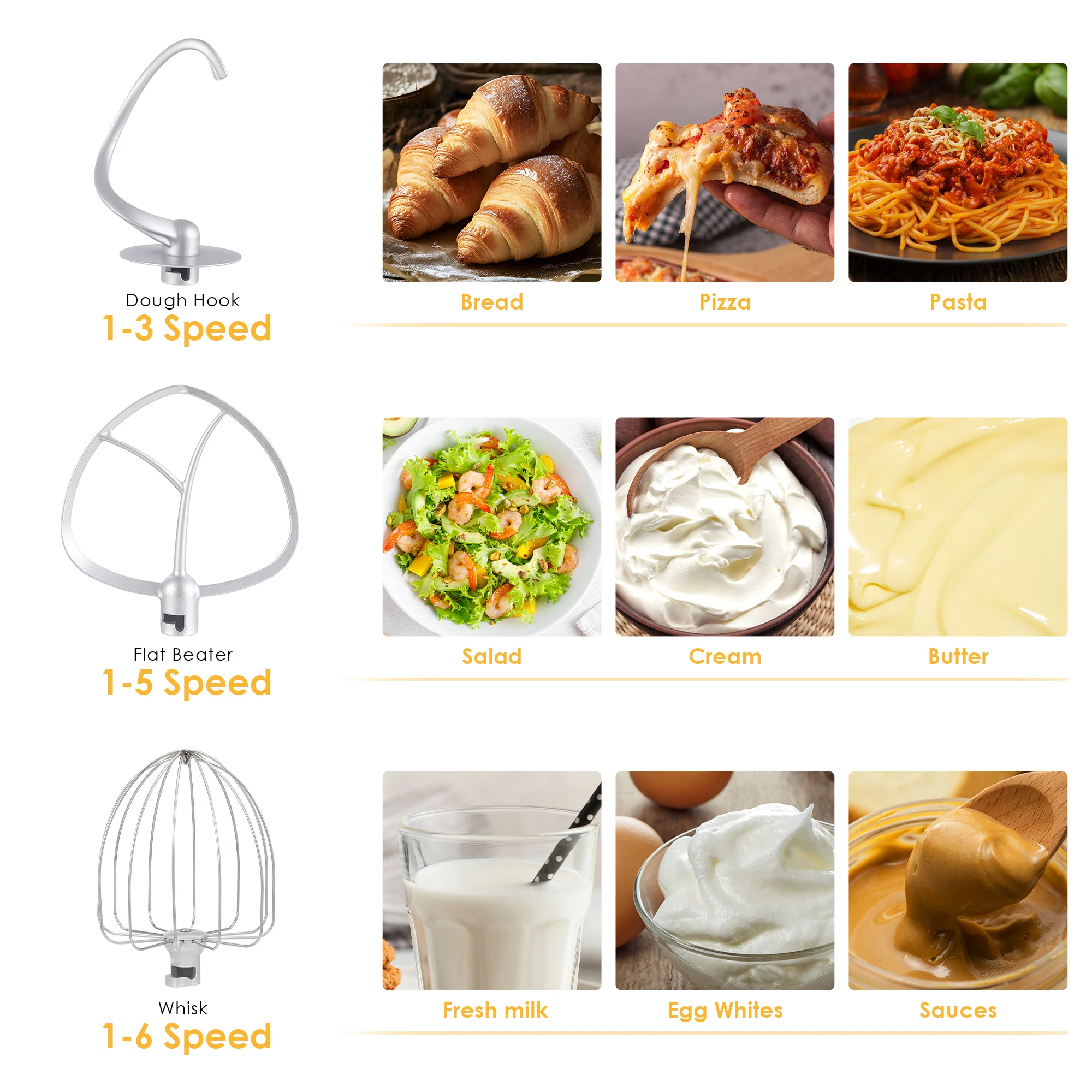 Biolomix Küchen-Lebensmittel-Standmixer, Mixer, Leiser Motor, Sahne-Ei-Schneebesen, Peitsche, Teigkneter, 6 Geschwindigkeiten, 1200 W, 6 L, Dc Biolomix Küchen-Lebensmittel-Standmixer, Mixer, Leiser Motor, Sahne-Ei-Schneebesen, Peitsche, Teigkneter, 6 Geschwindigkeiten, 1200 W, 6 L, Dc - Image 4