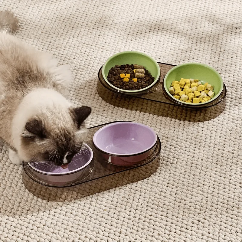 Durable Elevated Dual Bowl Feeder | Raised Pet Feeding Station With Non-Slip Stand, Easy Feeding For Cats &Amp; Small Dogs Durable Elevated Dual Bowl Feeder | Raised Pet Feeding Station With Non-Slip Stand, Easy Feeding For Cats &Amp; Small Dogs - Image 5