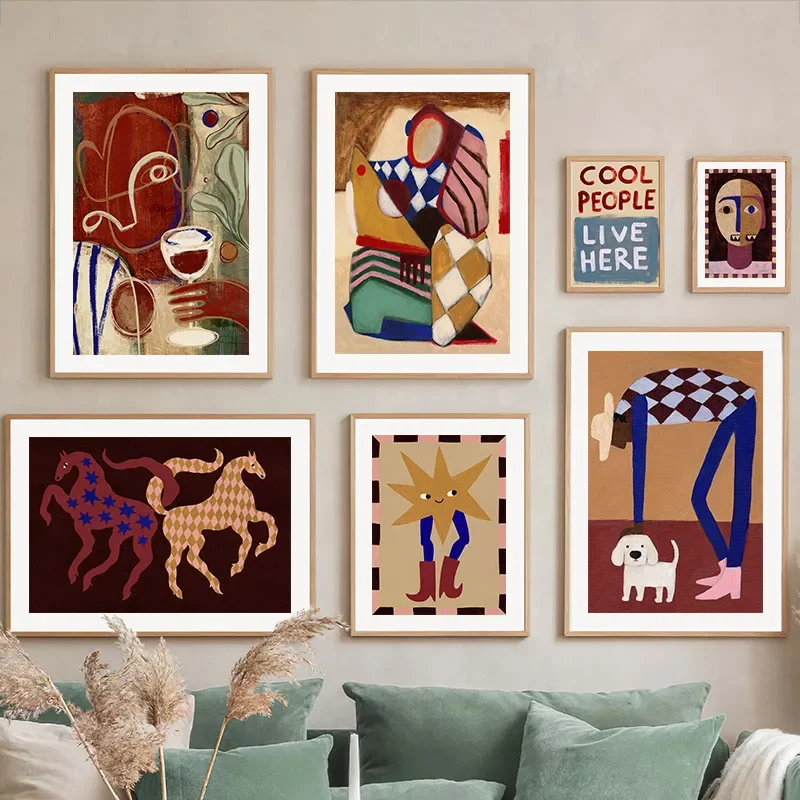 Vintage Abstrakte Mädchen-Geometrie Revival Gallery Leinwand-Wandkunstdruck Poster Wandbild Für Wohnzimmer Schlafzimmer Büro Wanddekoration G Vintage Abstrakte Mädchen-Geometrie Revival Gallery Leinwand-Wandkunstdruck Poster Wandbild Für Wohnzimmer Schlafzimmer Büro Wanddekoration G
