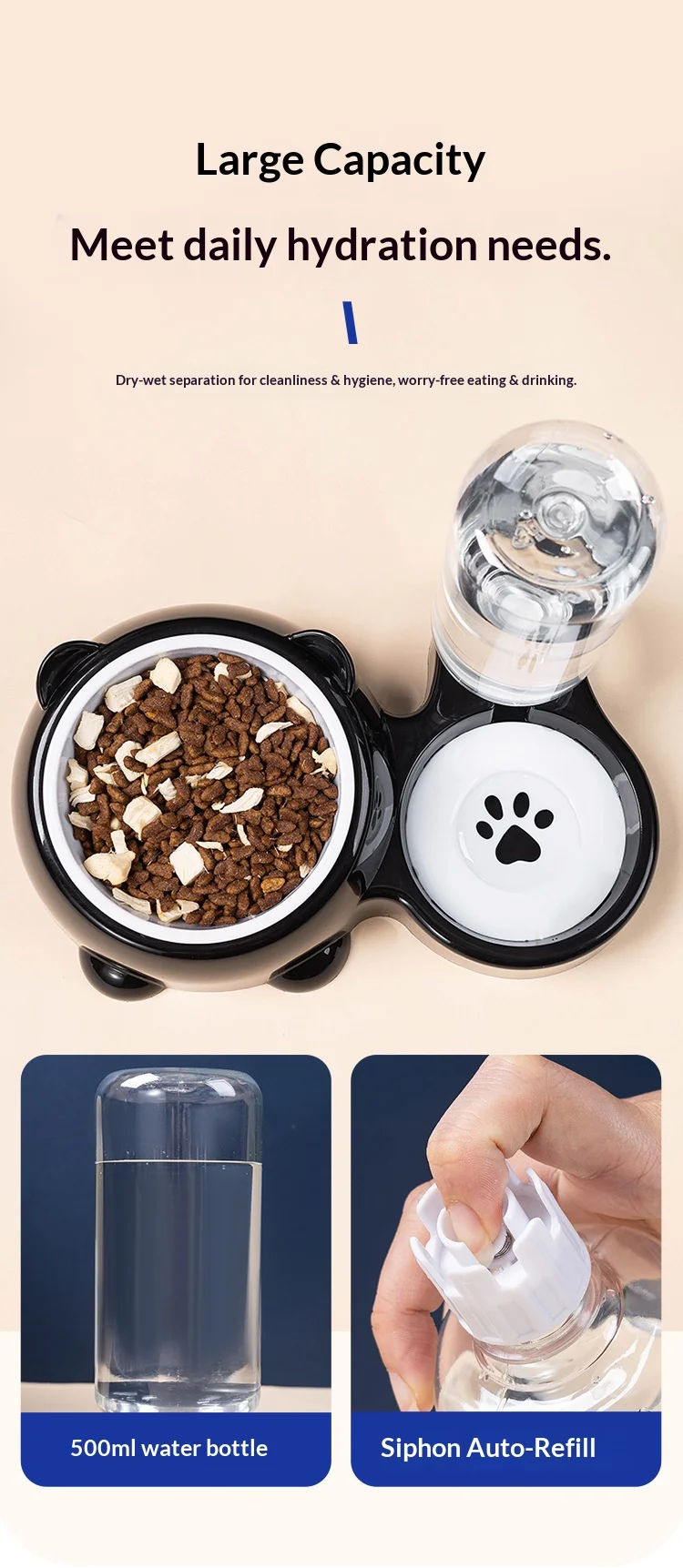 Pet Bowl 2-In-1 Auto Water Feeder, Tilted Elevated Cat Dog Bowl For Food &Amp; Water, Anti-Choking Slow Feeder Dish For Pets Pet Bowl 2-In-1 Auto Water Feeder, Tilted Elevated Cat Dog Bowl For Food &Amp; Water, Anti-Choking Slow Feeder Dish For Pets - Image 14
