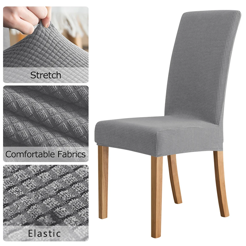 Durable Elastic Fabric Cover For Dining Chairs,Jacquard Chair Cover,Chairs Covers Stretch For Kitchens Home Living Room Decor Durable Elastic Fabric Cover For Dining Chairs,Jacquard Chair Cover,Chairs Covers Stretch For Kitchens Home Living Room Decor - Image 4