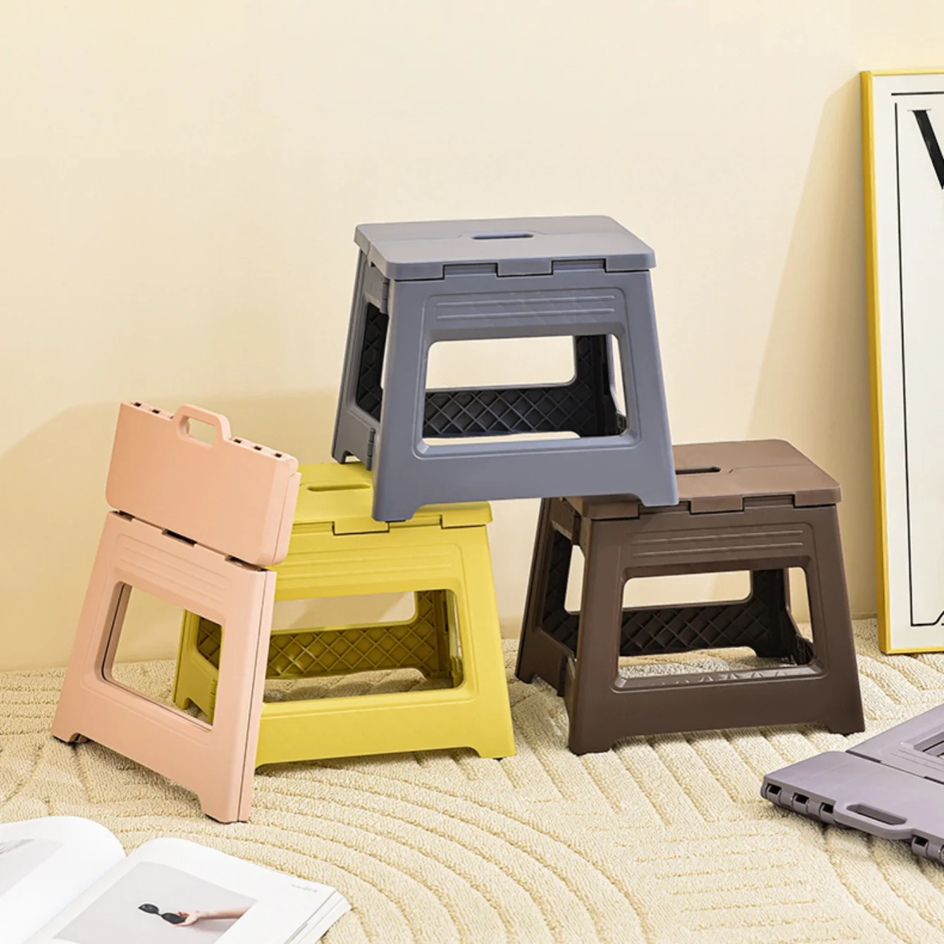 Folding Step Stool Lightweight Plastic Step Stool Foldable Step Stools Non Slip Folding Stools For Kitchen Bathroom Bedroom Folding Step Stool Lightweight Plastic Step Stool Foldable Step Stools Non Slip Folding Stools For Kitchen Bathroom Bedroom - Image 13