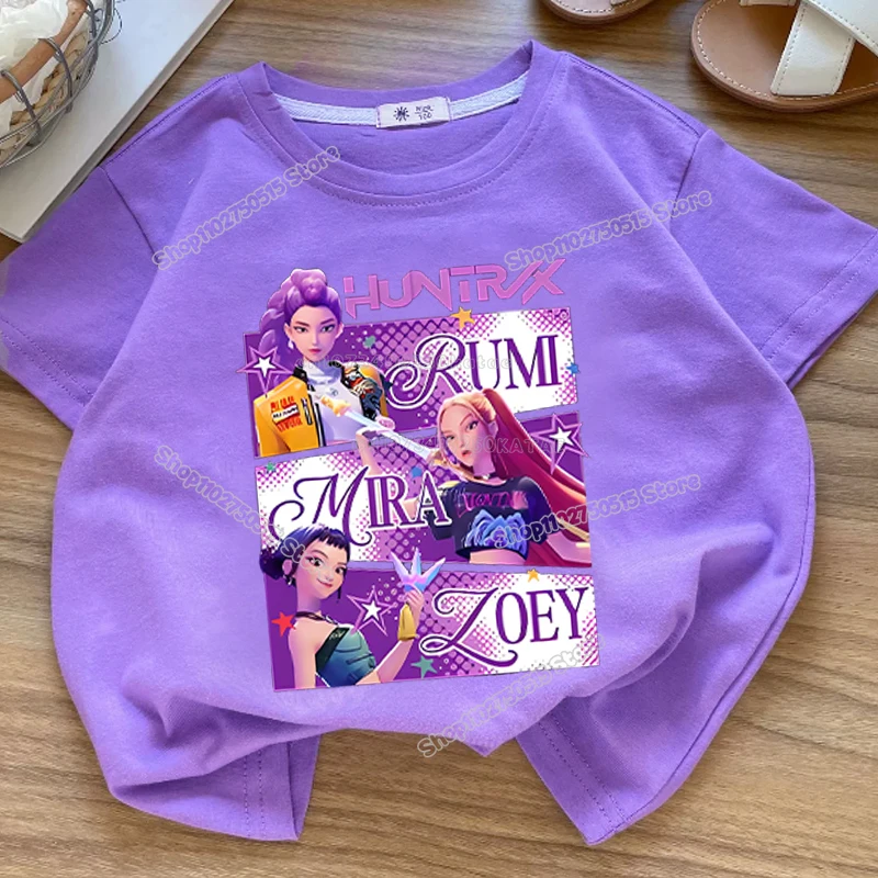 Summre Girl Kpop Demon Hunters Kleidung Rumi Mira Zoey Kurzarm-T-Shirt Für Kinder, Sommer, Lässige Oberteile, Cartoon-T-Shirt Aus Baumwolle Für Kleinkinder Summre Girl Kpop Demon Hunters Kleidung Rumi Mira Zoey Kurzarm-T-Shirt Für Kinder, Sommer, Lässige Oberteile, Cartoon-T-Shirt Aus Baumwolle Für Kleinkinder - Image 20