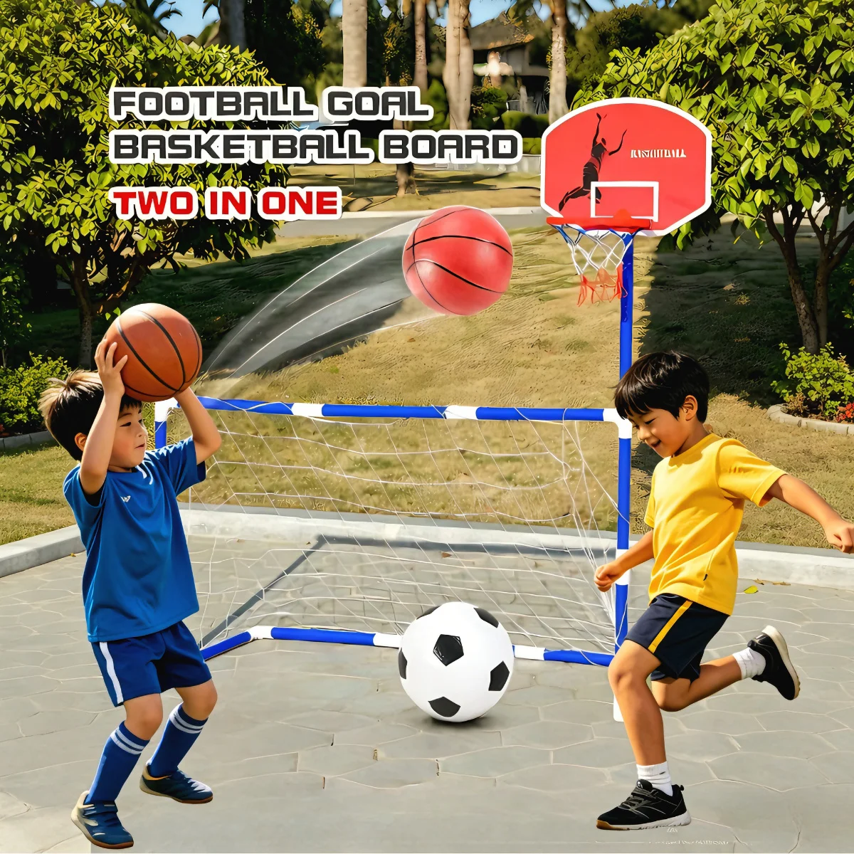 2-In-1 Fußball Tor &Amp; Basketball Korb: Spaß Eltern-Kind Interaktives Sportspiel Zeug Für Kinder! Sensorisches Integrations Training, Geschenk 2-In-1 Fußball Tor &Amp; Basketball Korb: Spaß Eltern-Kind Interaktives Sportspiel Zeug Für Kinder! Sensorisches Integrations Training, Geschenk - Image 2