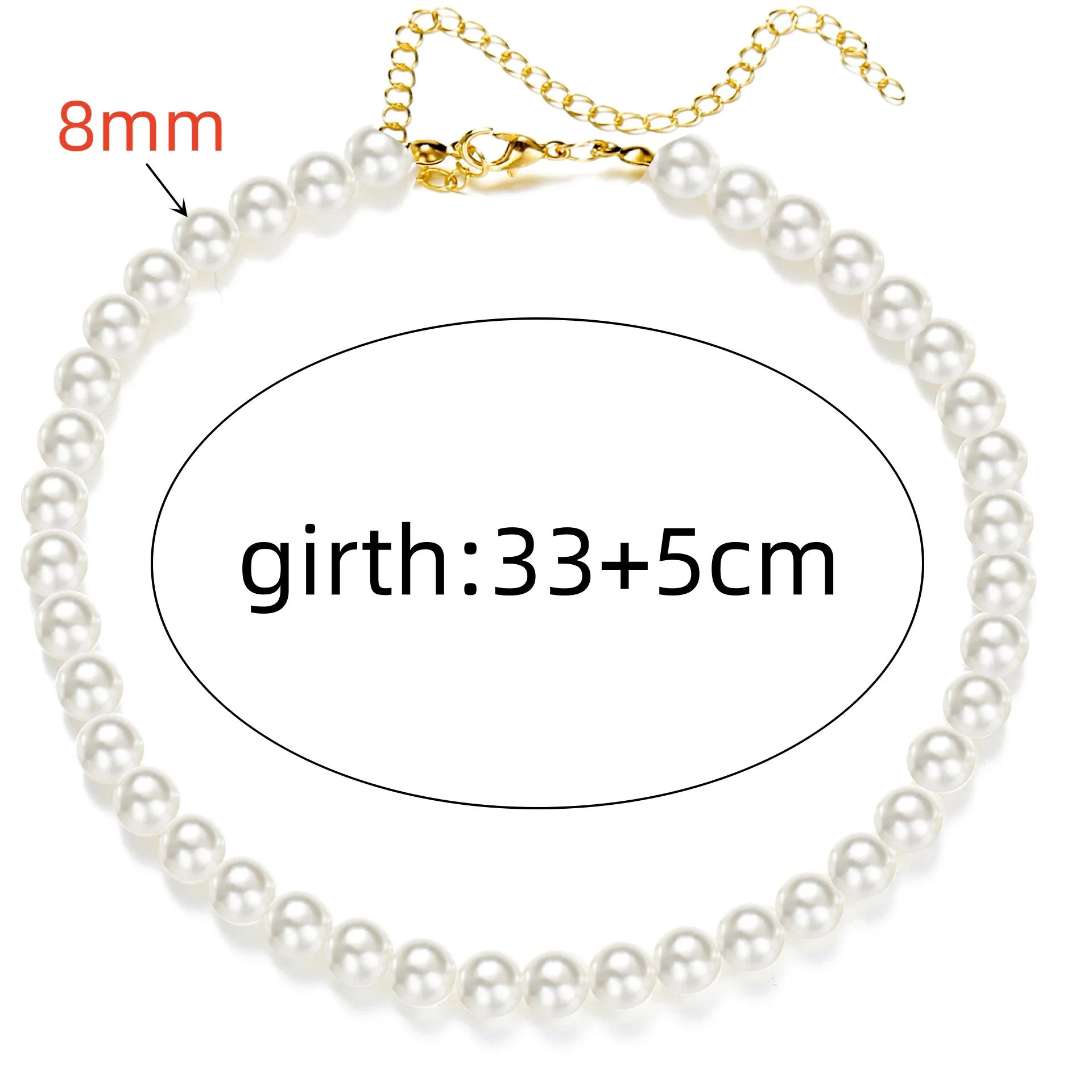 Trend 4-8Mm Weiße Perle Halskette Schlüsselbein Kette Für Frauen Klassische Elegante Hochzeit Hals Schmuck Liebe Anhänger Geschenk Trend 4-8Mm Weiße Perle Halskette Schlüsselbein Kette Für Frauen Klassische Elegante Hochzeit Hals Schmuck Liebe Anhänger Geschenk - Image 7