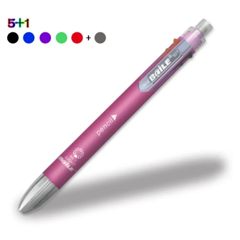 6-In-1 Mehrfarbige Kugelschreiber, 5 Farben, Kugelschreiber, 1, Automatischer Bleistift Mit Radiergummi Für Schule, Büro, Schreibbedarf, Schreibwaren 6-In-1 Mehrfarbige Kugelschreiber, 5 Farben, Kugelschreiber, 1, Automatischer Bleistift Mit Radiergummi Für Schule, Büro, Schreibbedarf, Schreibwaren - Image 8