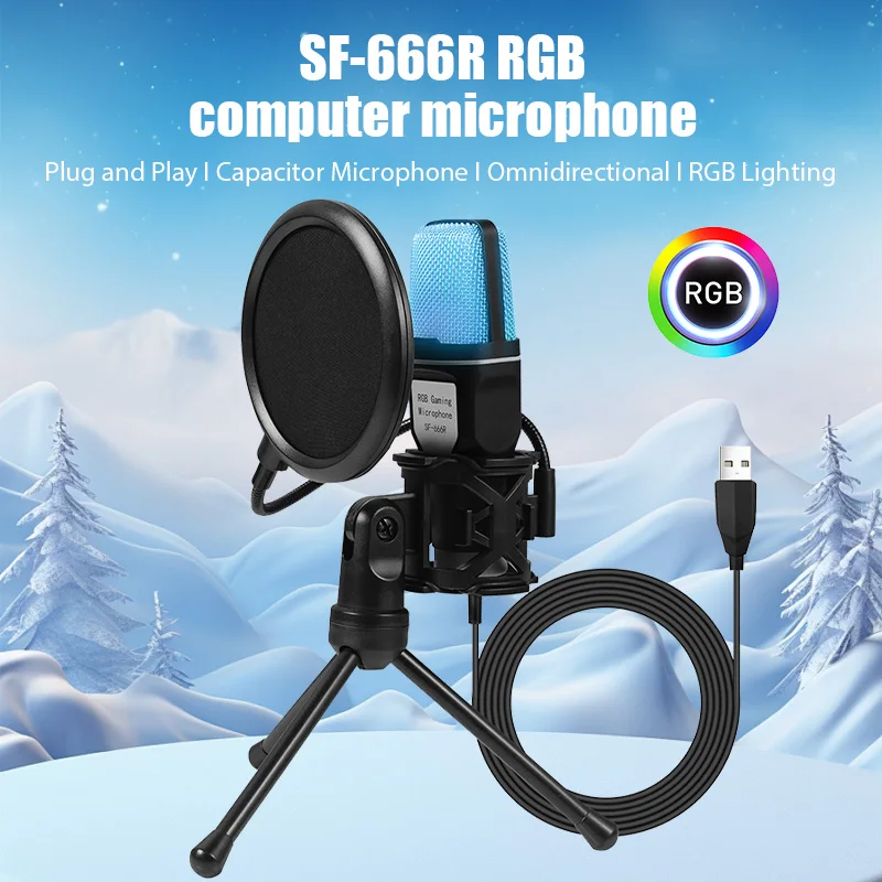 Usb-Gaming-Mikrofon Mit Rgb-Beleuchtung – Kabelgebundenes Kondensatormikrofon Für Podcast, Studio, Streaming, Laptop &Amp; Pc Usb-Gaming-Mikrofon Mit Rgb-Beleuchtung – Kabelgebundenes Kondensatormikrofon Für Podcast, Studio, Streaming, Laptop &Amp; Pc - Image 3