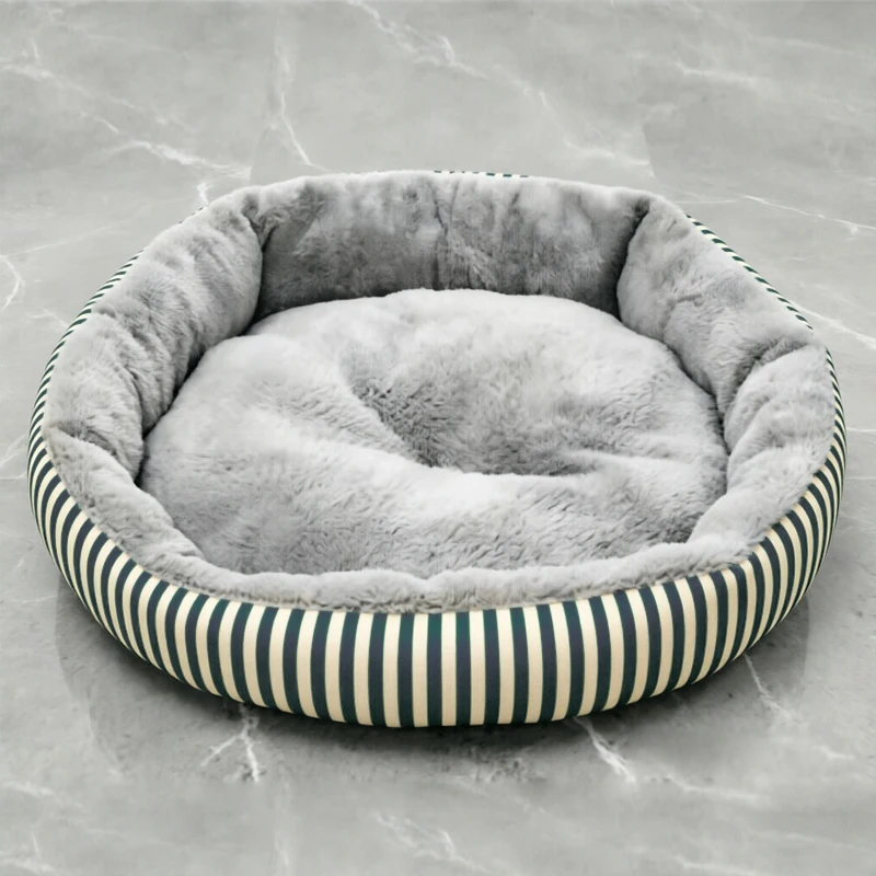 Rundes Cord-Katzenbett, Weiches Und Warmes Haustierbett Rundes Cord-Katzenbett, Weiches Und Warmes Haustierbett - Image 15