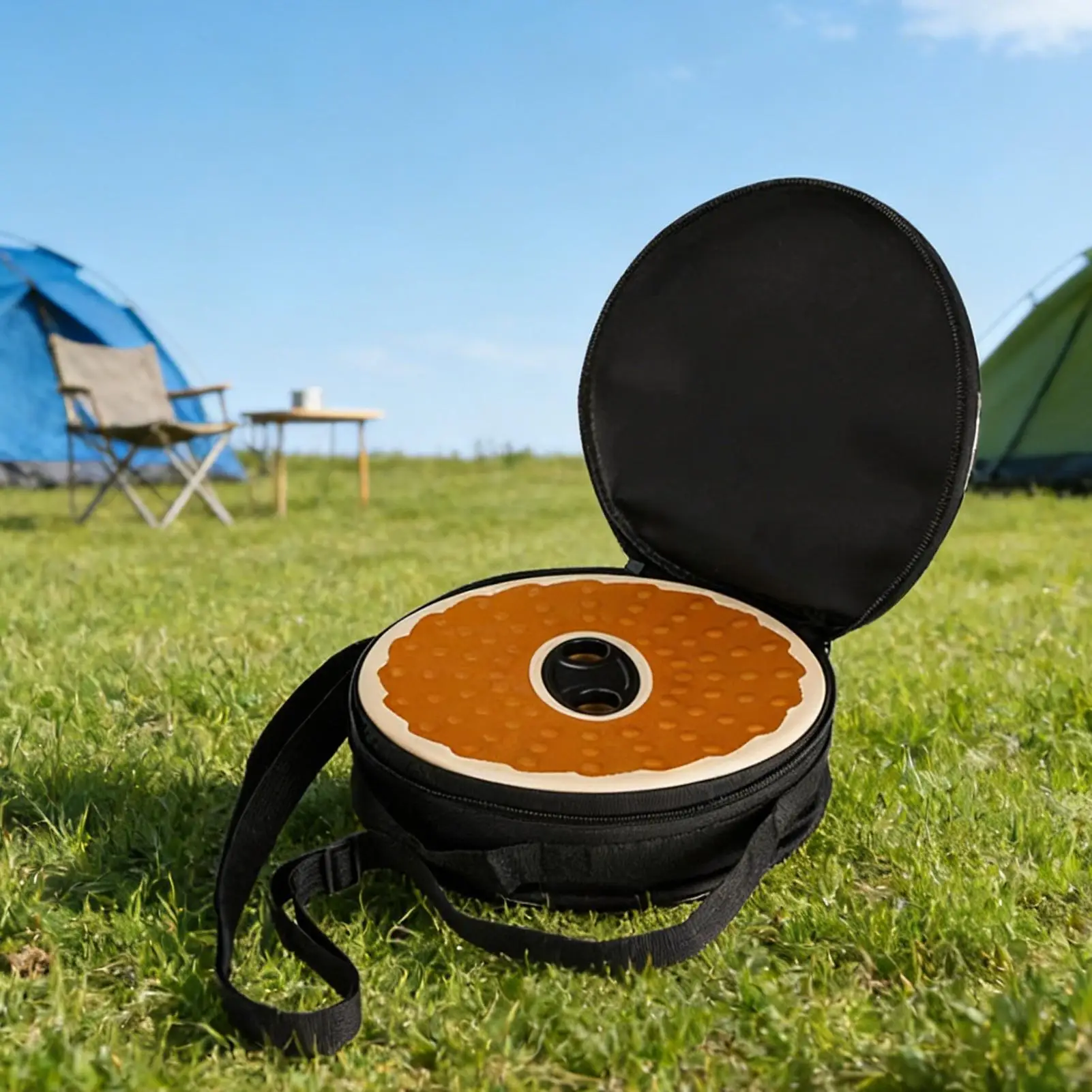 Carry Case For Folding Stool Round Pouch With Shoulder Strap Foldable Stool Bag With Zipper For Sketching Camping Picnic Carry Case For Folding Stool Round Pouch With Shoulder Strap Foldable Stool Bag With Zipper For Sketching Camping Picnic - Image 3