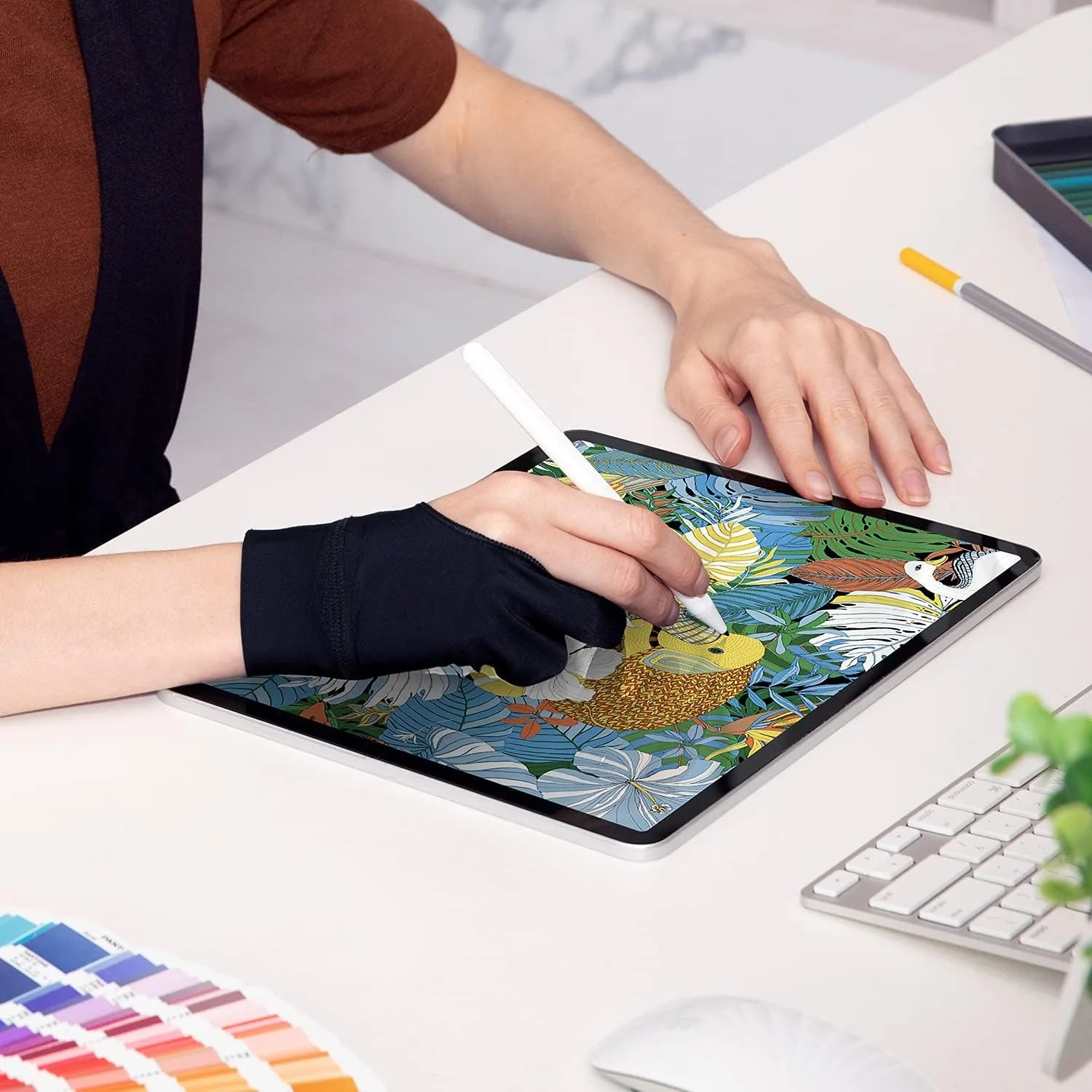 2-Finger-Anti-Touch-Handschuhe Für Ipad/Zeichentablett – Digitaler Kunsthandschuh Mit Glatter Nylonfaser | Verhindern Sie Verschmutzungen Auf Bildschirm Und Papier 2-Finger-Anti-Touch-Handschuhe Für Ipad/Zeichentablett – Digitaler Kunsthandschuh Mit Glatter Nylonfaser | Verhindern Sie Verschmutzungen Auf Bildschirm Und Papier - Image 5