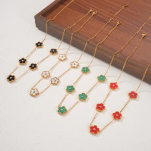 Vintage Gold Blumen-Anhänger Y-Halskette für Damen Emaille-Halskette Kristall Zierliche Goldkette Choker Modeschmuck Geschenk Accessoire